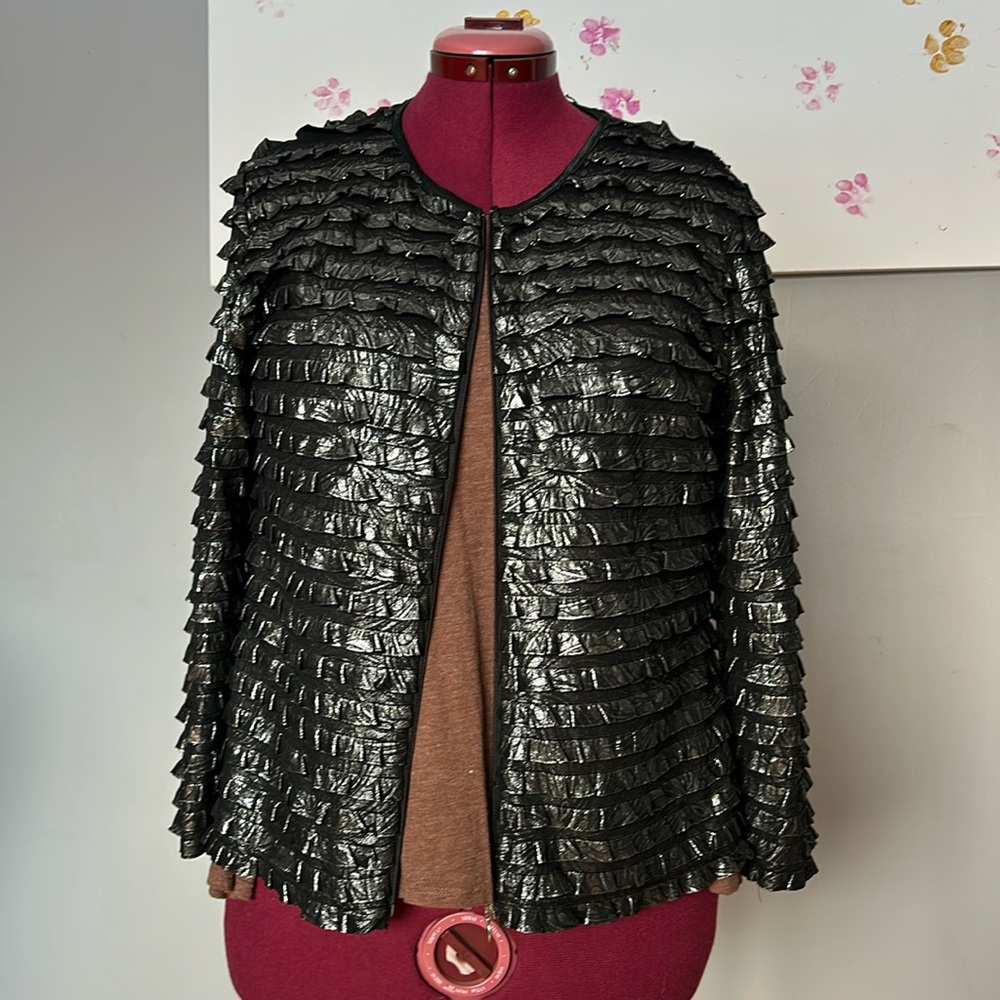 Blazer, thin, shimmer, full front zip